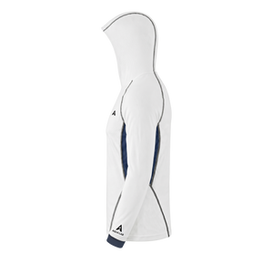 Aqualab Aero Crew Pique Hooded Men's Sweatshirt - White-Navy Blue