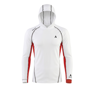 Aqualab Aqua Pro Hooded Rashguard Men's Rash Guard - White-Red