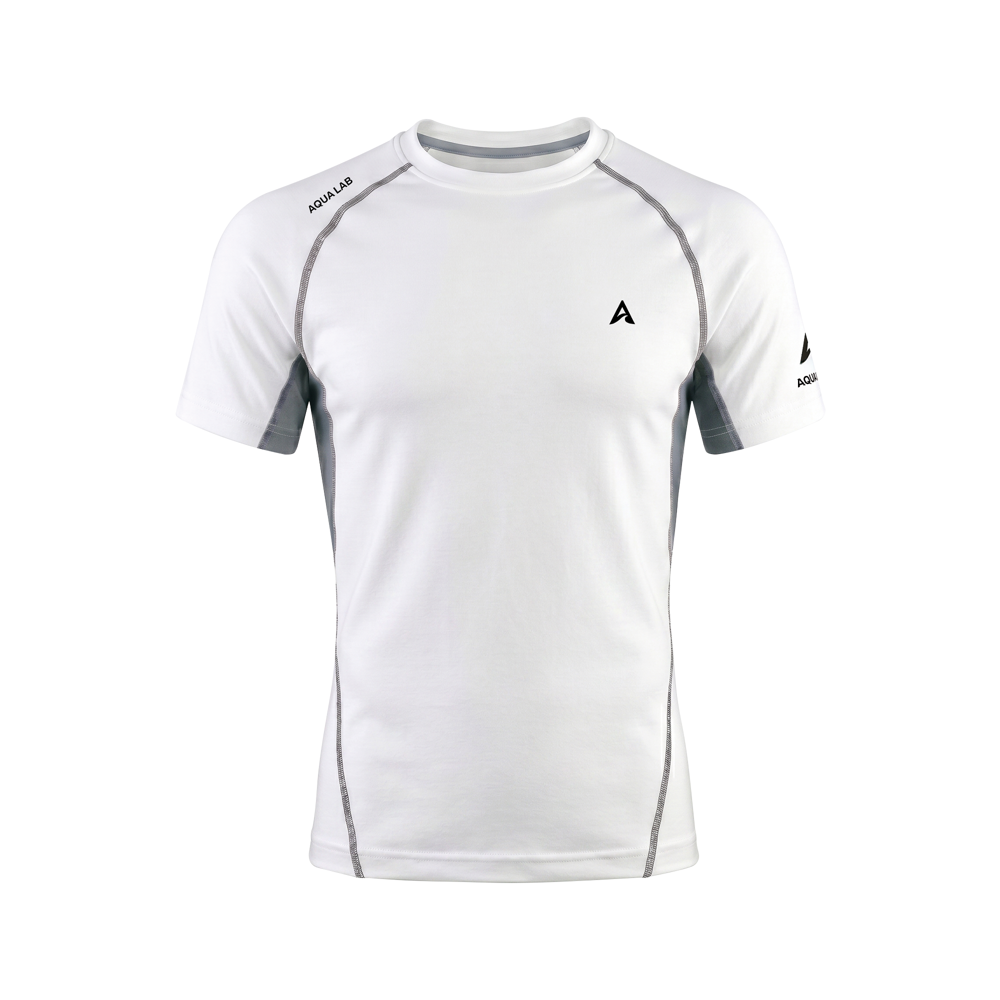 Aqualab Aqua Pro Rash Guard Short Sleeve Men's T-Shirt - White-Grey