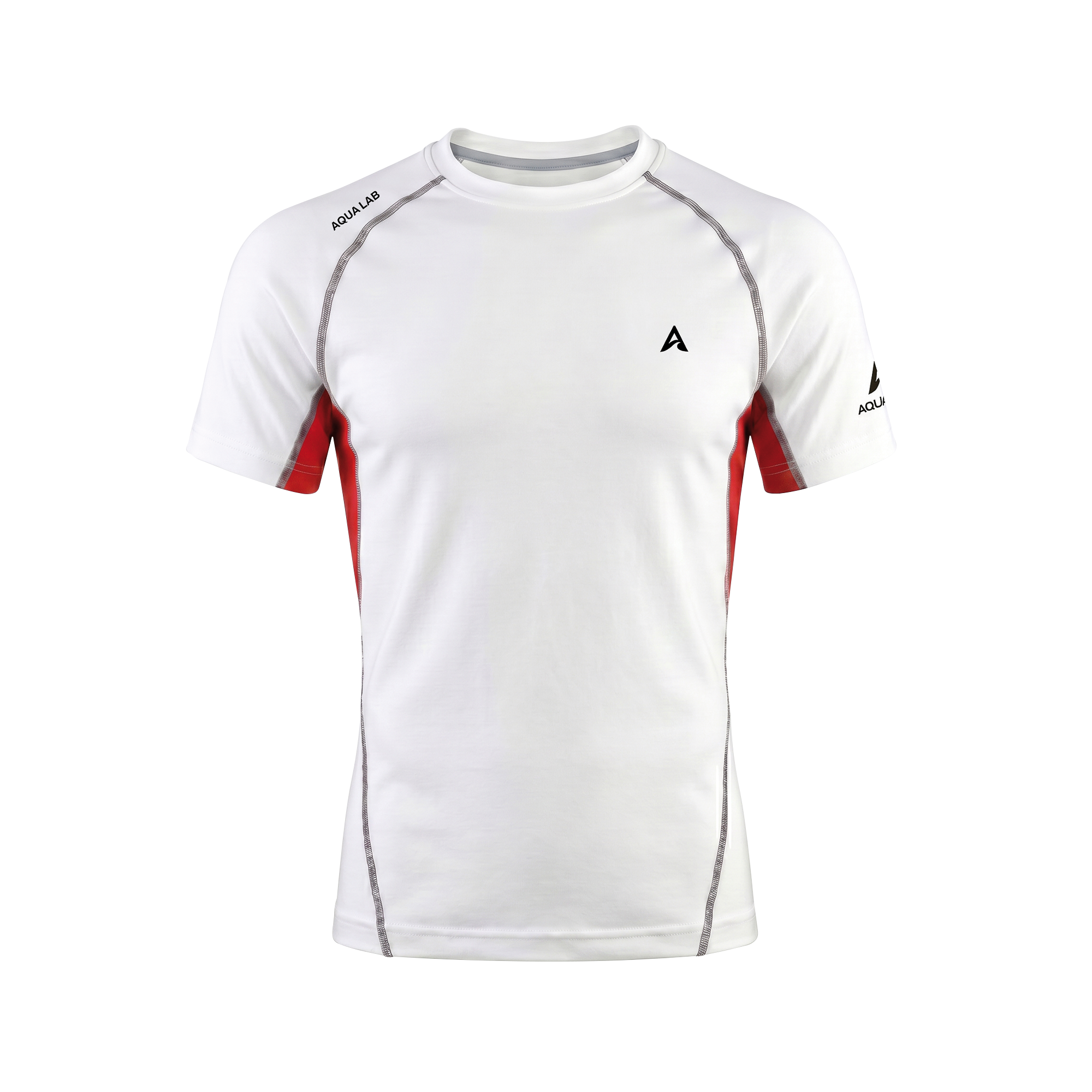 Aqualab Aqua Pro Rash Guard Short Sleeve Erkek Tişört - Beyaz-Kırmızı