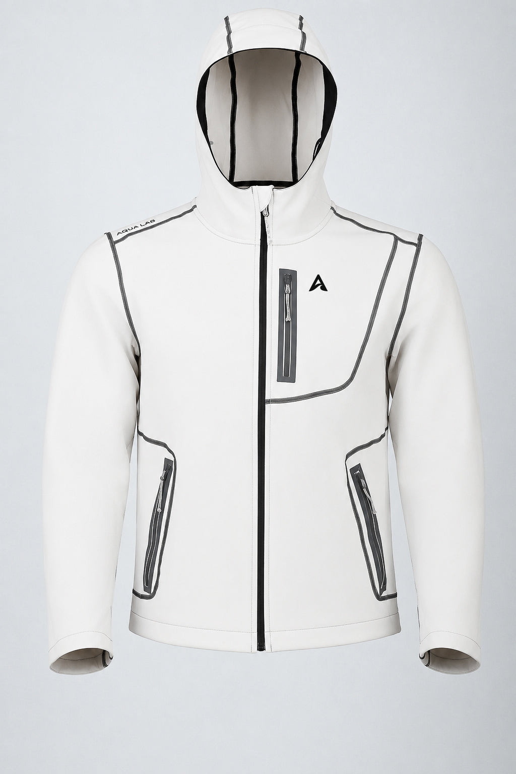 Aero Crew Tech-Knit Zip Hoodie - White