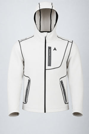Aero Crew Tech-Knit Zip Hoodie - White