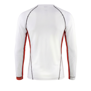 Aqualab Aero Crew Pique Long Sleeve Men's T-Shirt - White-Red