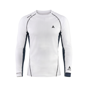 Aqualab Aero Crew Pique Long Sleeve Men's Long Sleeve T-Shirt - White-Navy