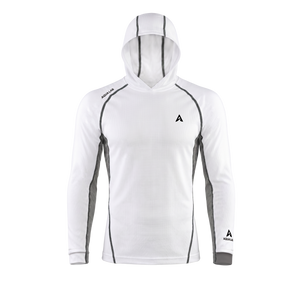 Aqualab Aero Crew Pique Hooded Erkek Sweat - Beyaz-Gri