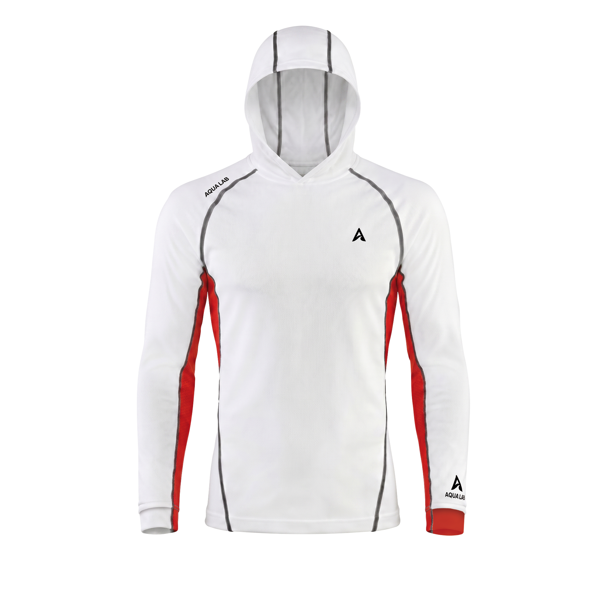 Aqualab Aero Crew Pique Hooded Erkek Sweat - Beyaz-Kırmızı