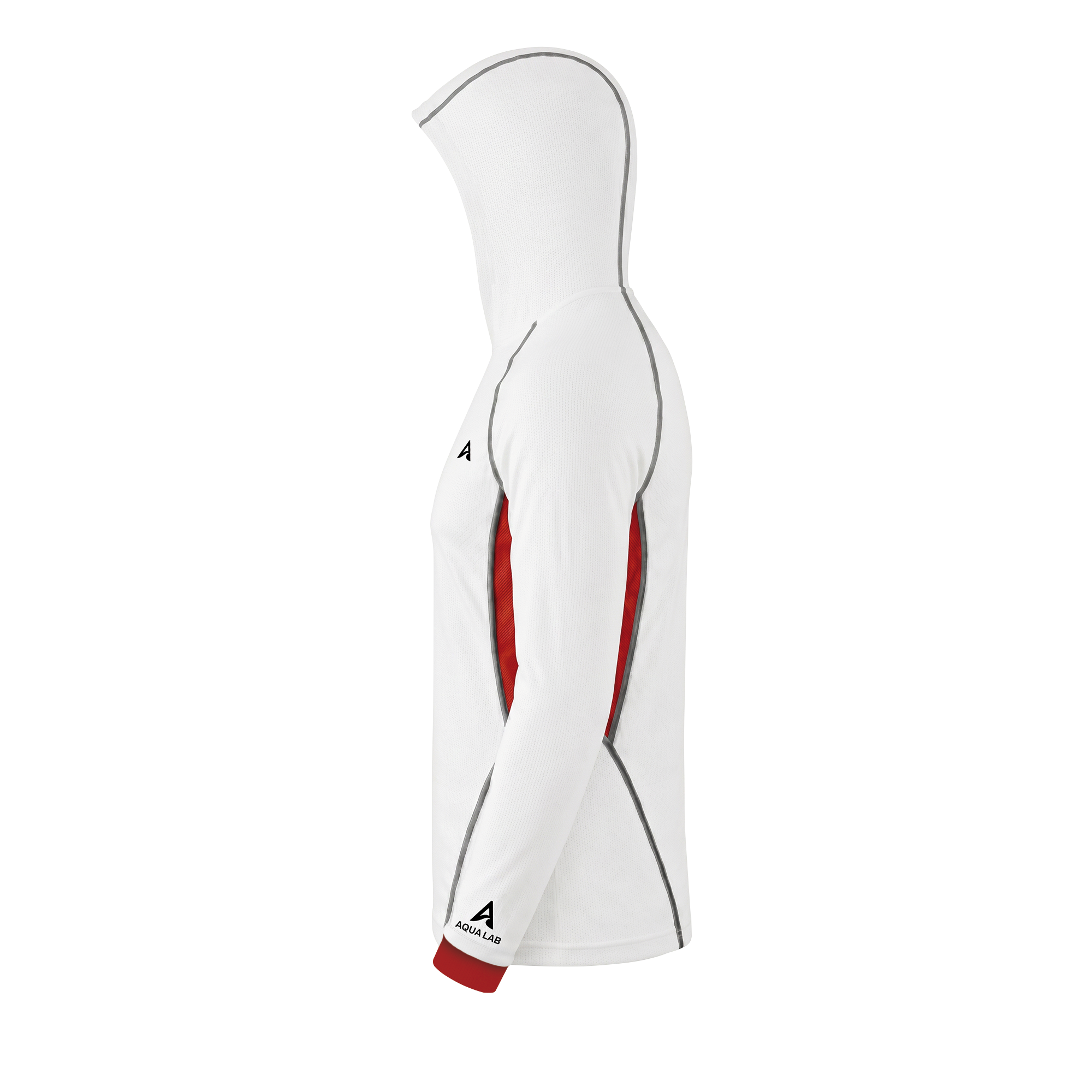 Aqualab Aero Crew Pique Hooded Erkek Sweat - Beyaz-Kırmızı