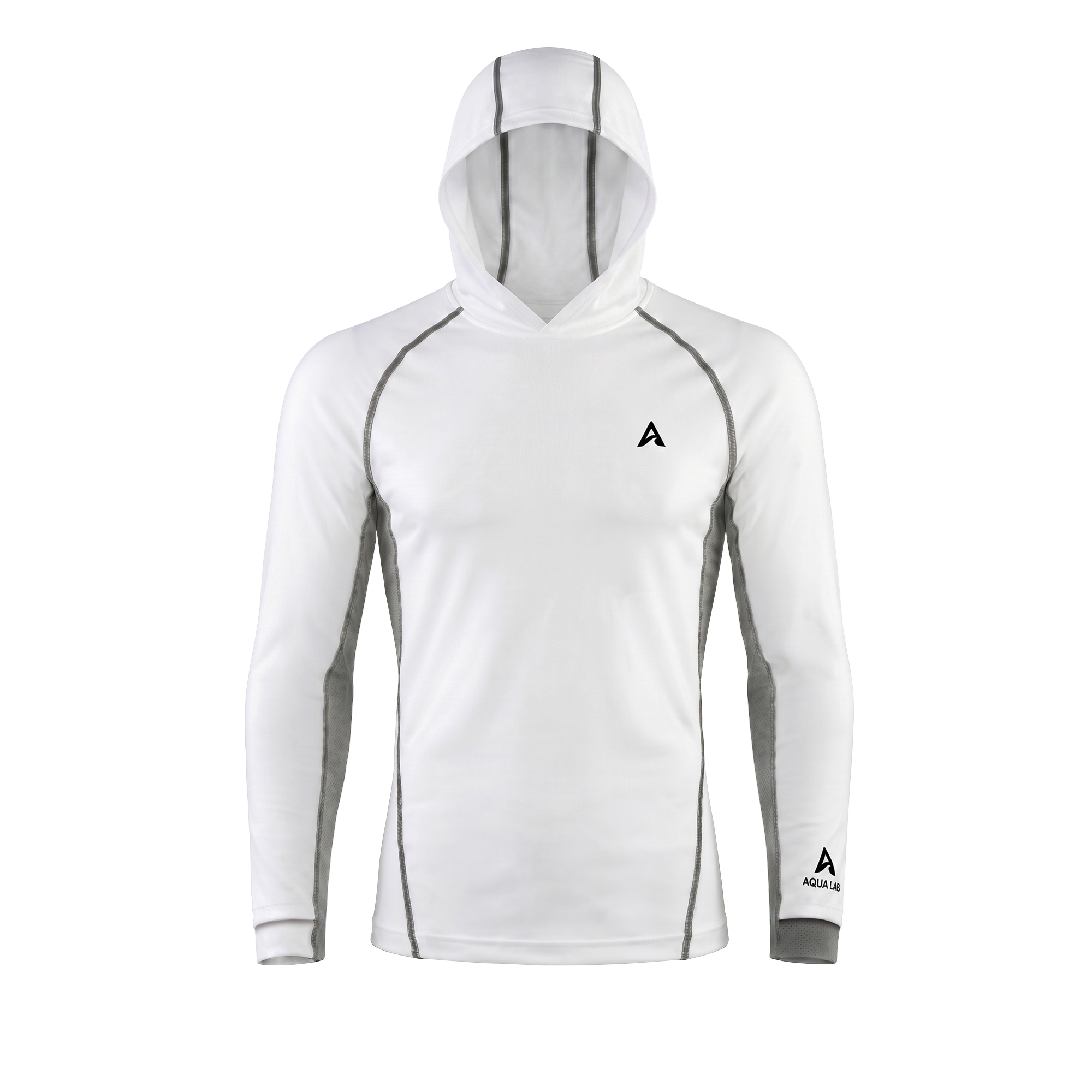 Aqualab Aqua Pro Hooded Rashguard Men's Rash Guard - White-Gray