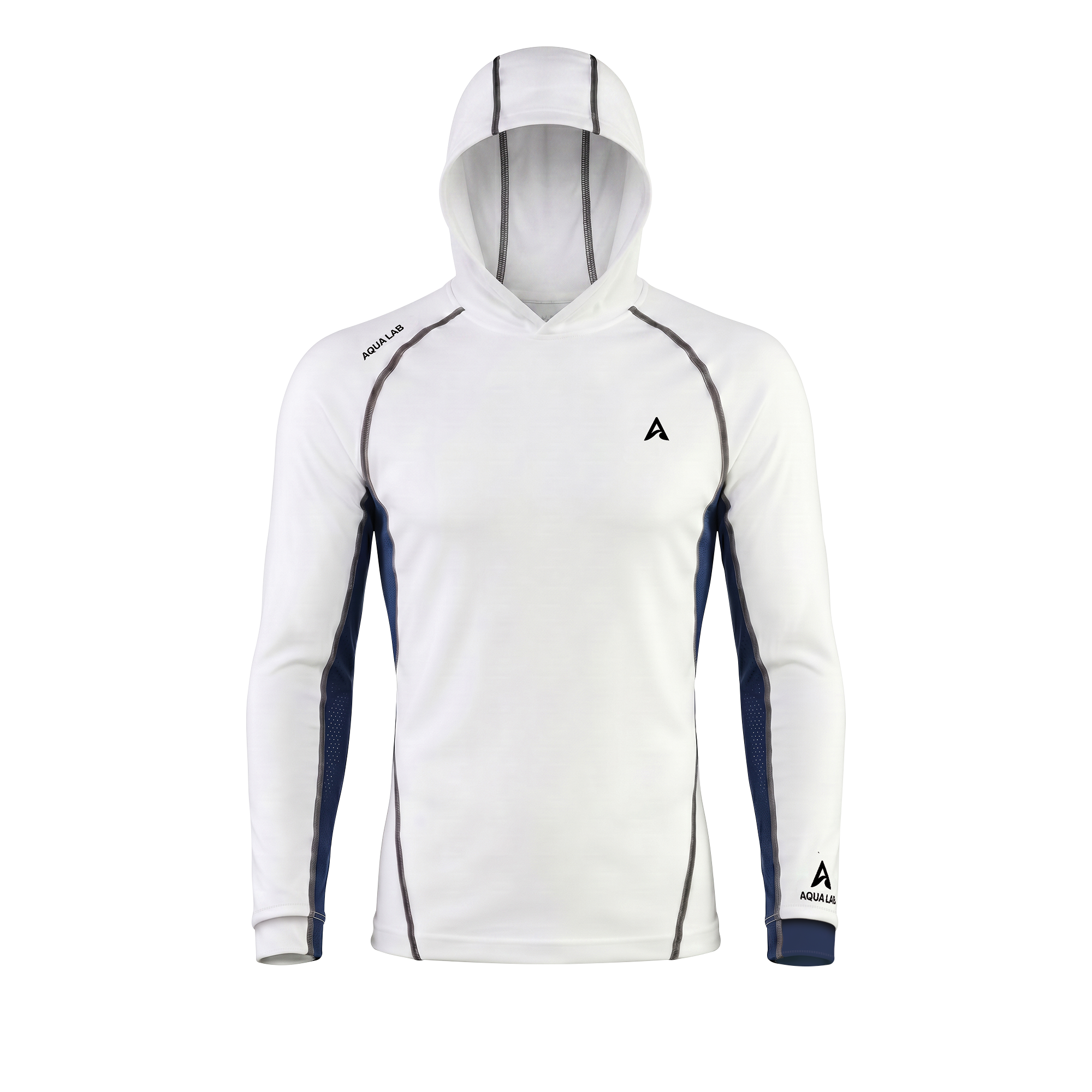 Aqualab Aqua Pro Hooded Rashguard Men's Rash Guard - White-Navy