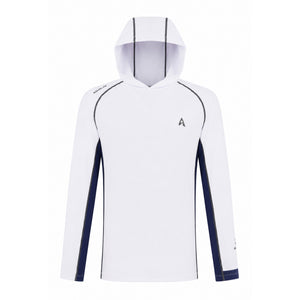 Aqualab Aqua Pro Hooded Rashguard Men's Rash Guard - White-Navy