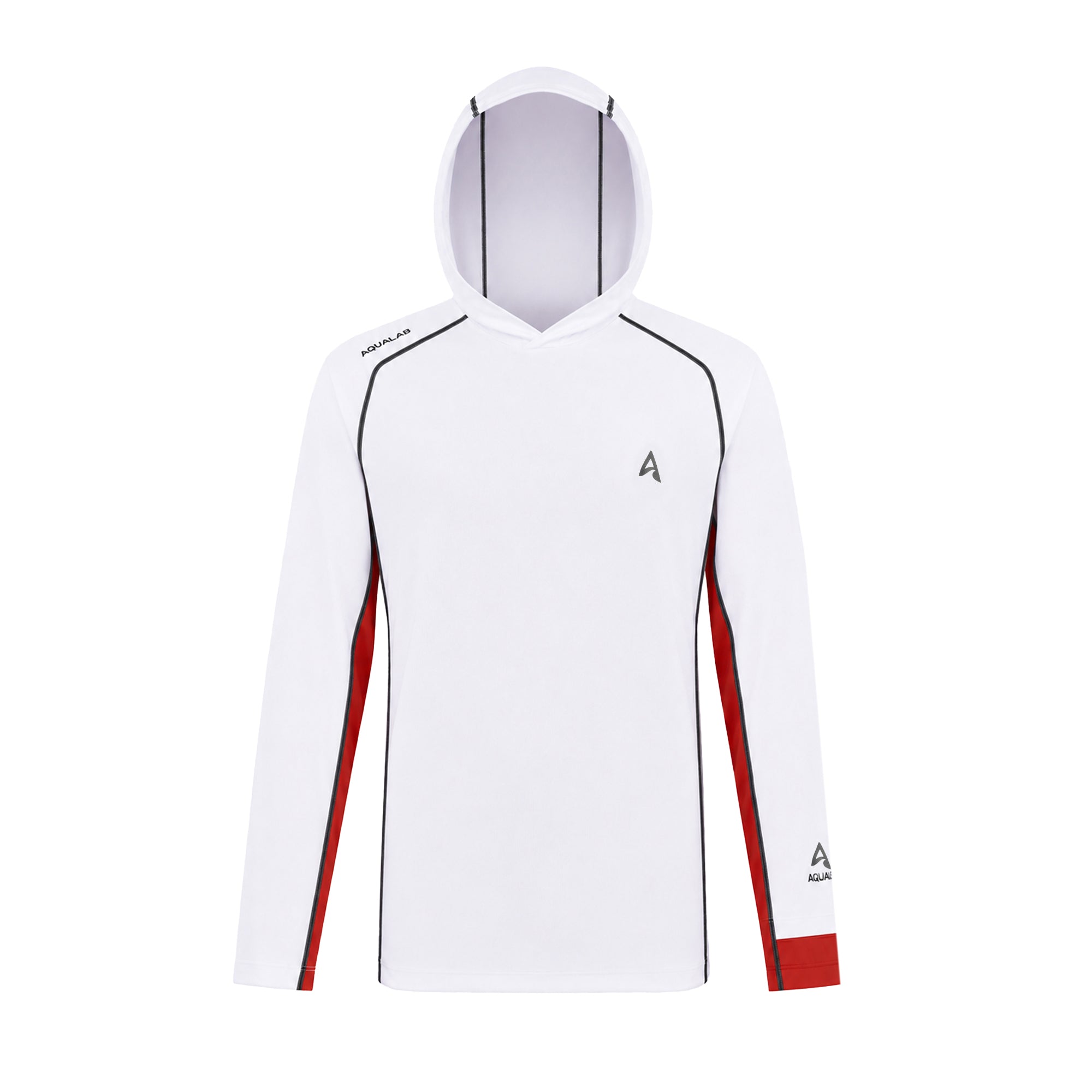 Aqualab Aqua Pro Rashguard Hooded Erkek Rashguard - Beyaz-Kırmızı