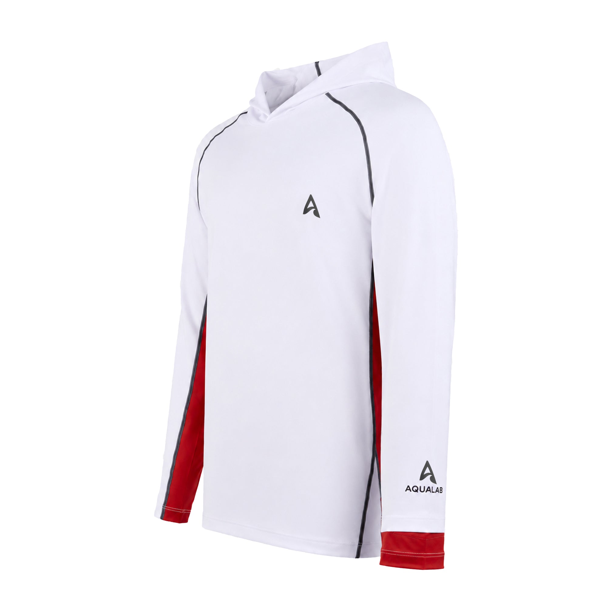 Aqualab Aqua Pro Rashguard Hooded Erkek Rashguard - Beyaz-Kırmızı