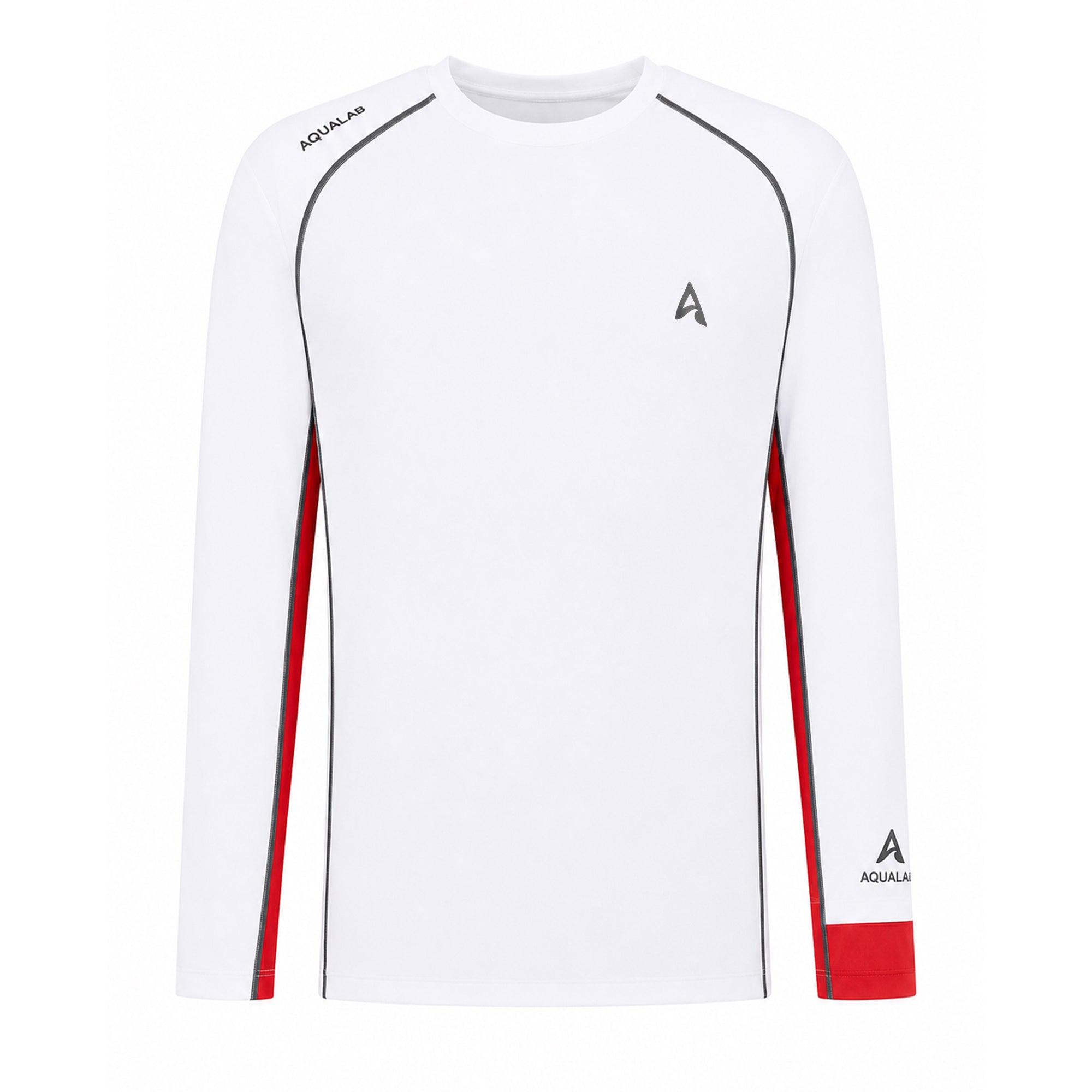 Aqualab Aqua Pro Rashguard LS Erkek Rashguard - Beyaz-Kırmızı