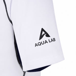 Aqualab Aqua Pro Rash Guard Short Sleeve Men's T-Shirt - White-Navy