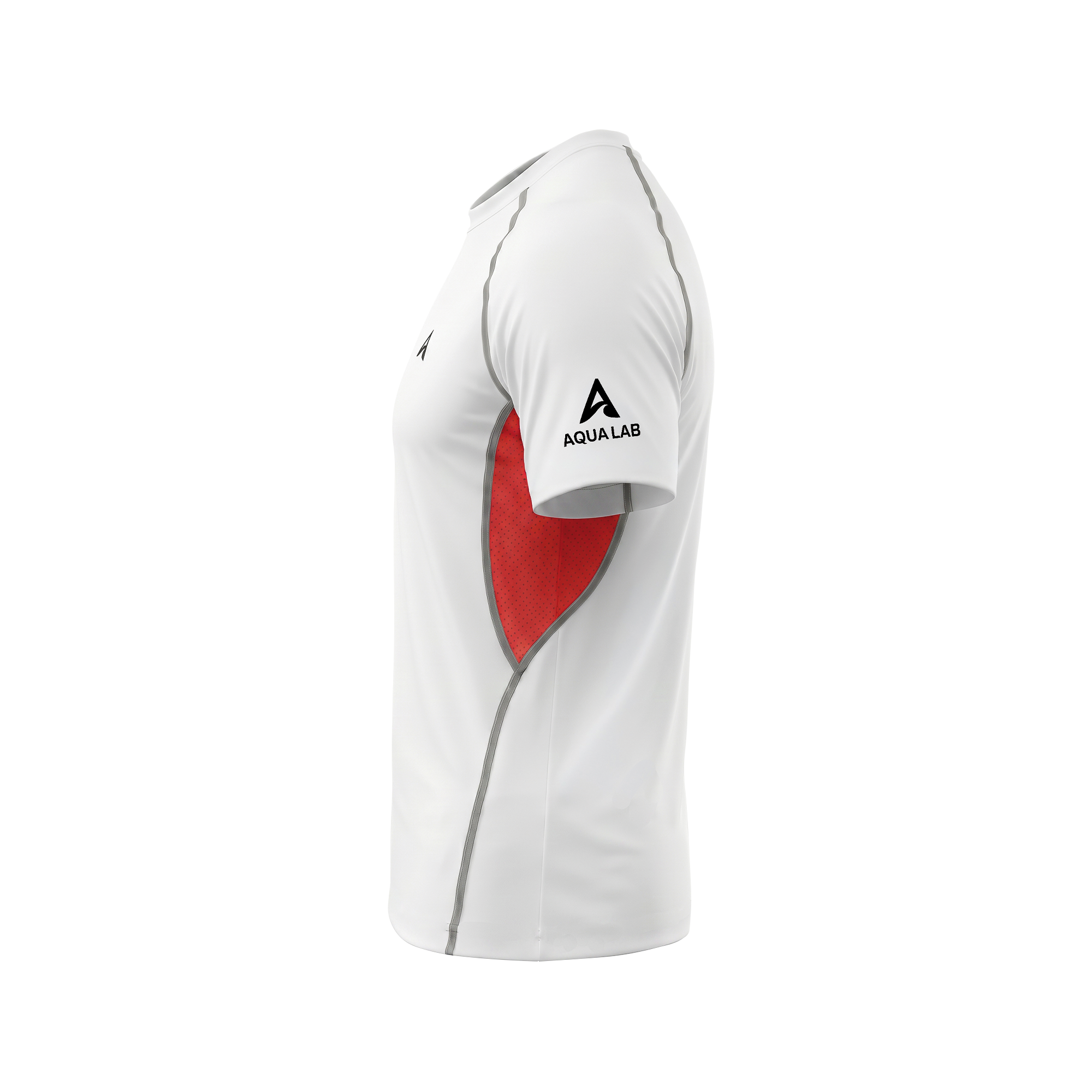 Aqualab Aqua Pro Rash Guard Short Sleeve Erkek Tişört - Beyaz-Kırmızı