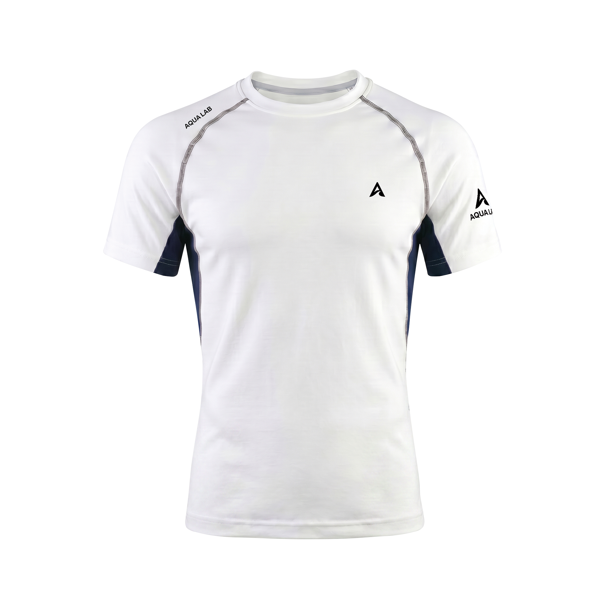 Aqualab Aqua Pro Rash Guard Short Sleeve Men's T-Shirt - White-Navy