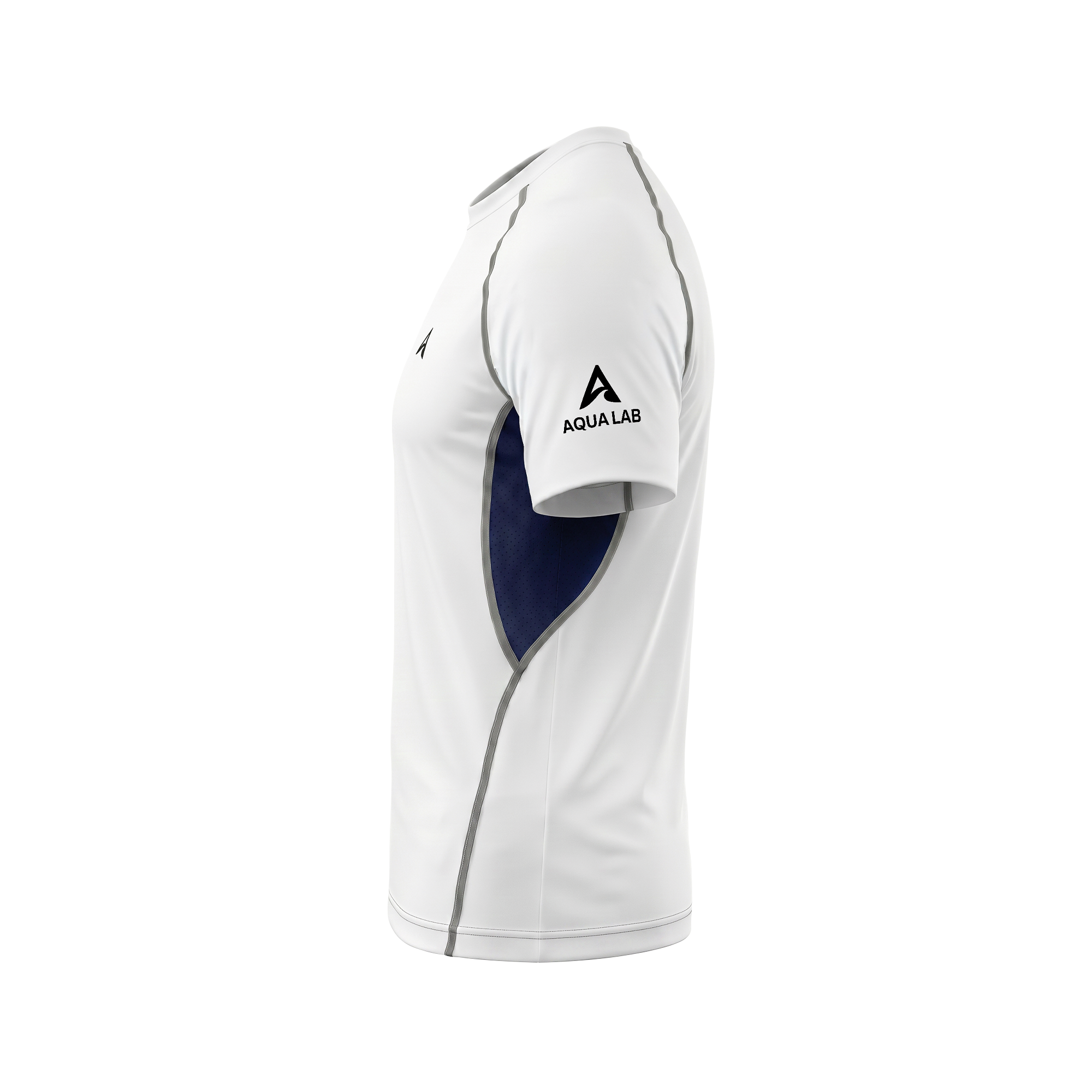 Aqualab Aqua Pro Rash Guard Short Sleeve Men's T-Shirt - White-Navy