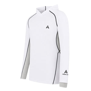 Aqualab Aqua Pro Hooded Rashguard Men's Rash Guard - White-Gray