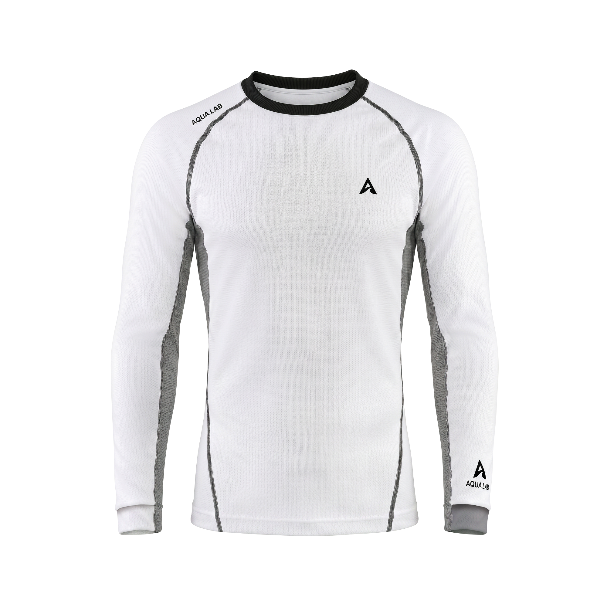 Aqualab Aero Crew Pique Long Sleeve Men's T-Shirt - White-Grey