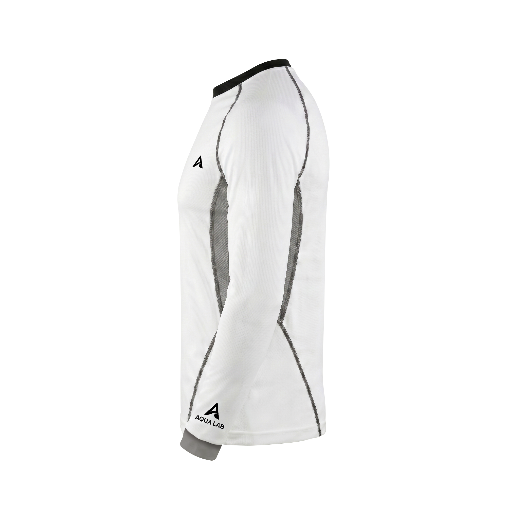 Aqualab Aero Crew Pique Long Sleeve Men's T-Shirt - White-Grey