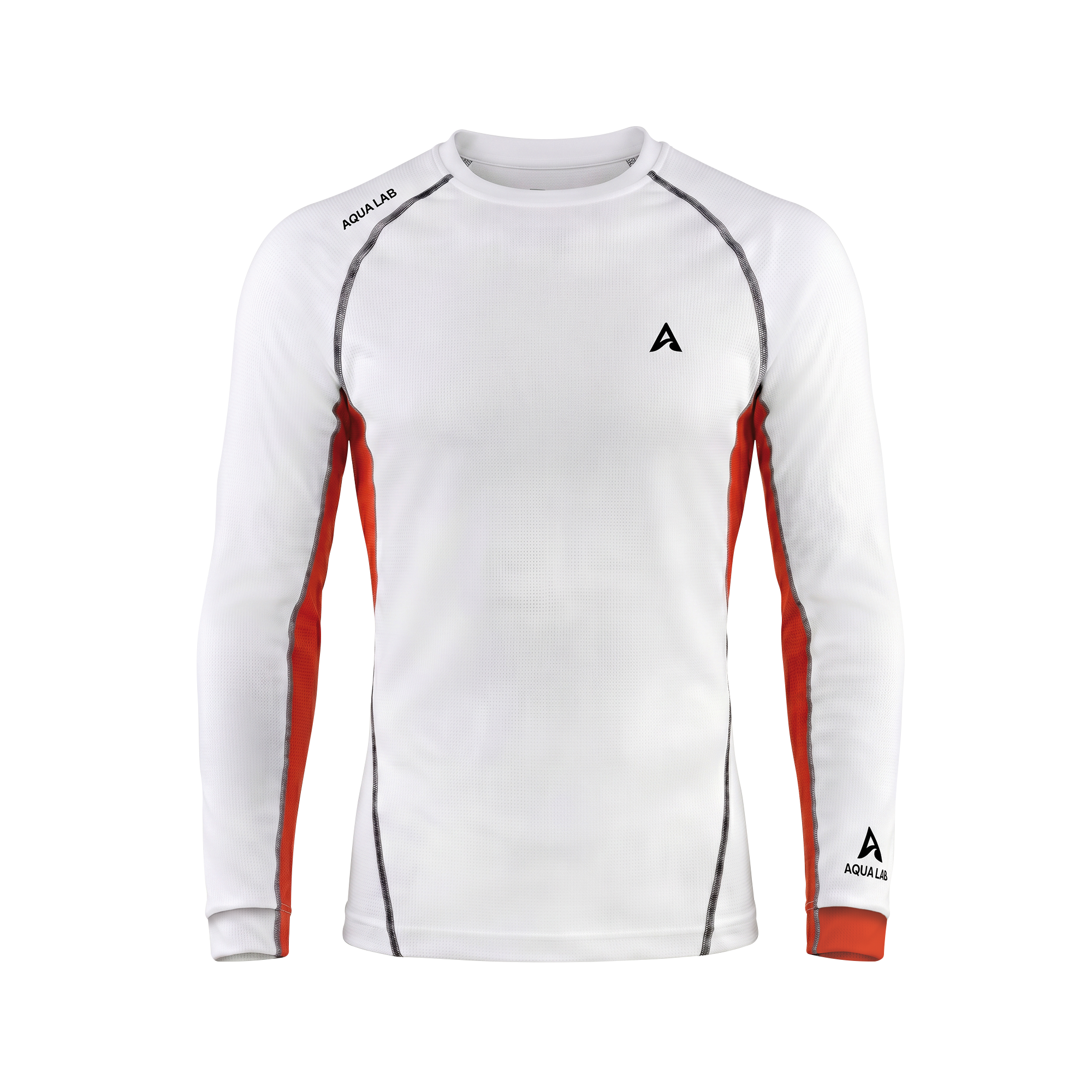 Aqualab Aero Crew Pique Long Sleeve Men's T-Shirt - White-Red