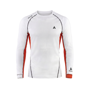 Aqualab Aero Crew Pique Long Sleeve Men's T-Shirt - White-Red