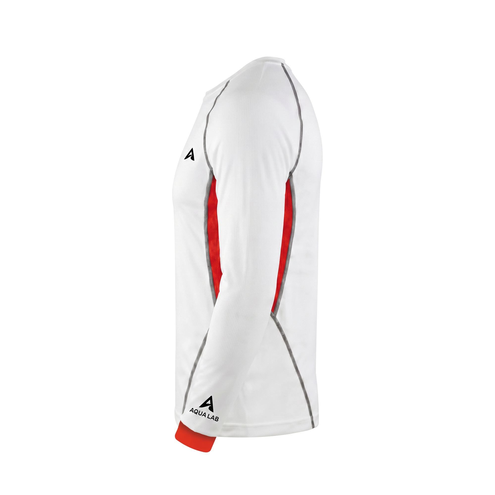 Aqualab Aero Crew Pique Long Sleeve Men's T-Shirt - White-Red