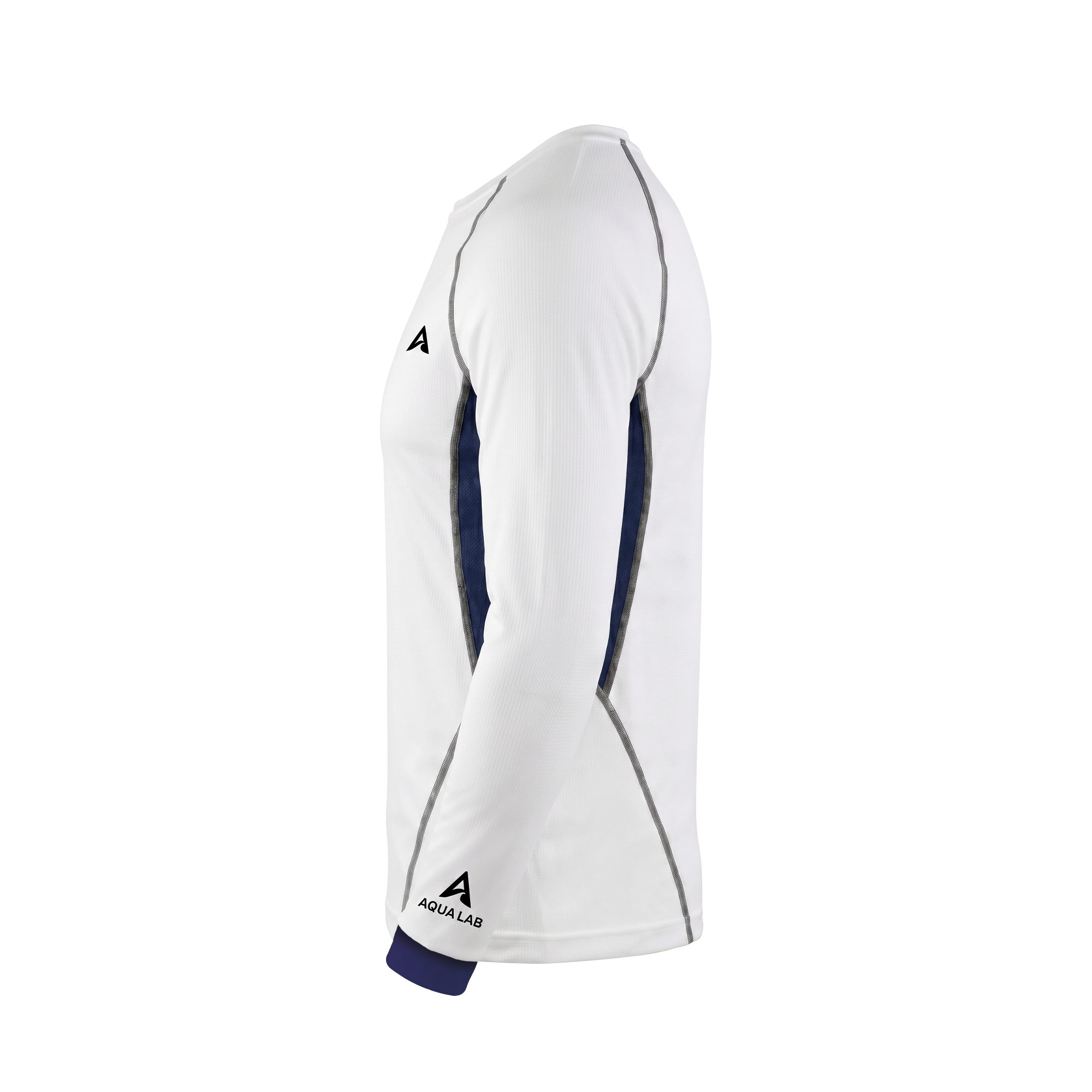 Aqualab Aero Crew Pique Long Sleeve Men's Long Sleeve T-Shirt - White-Navy